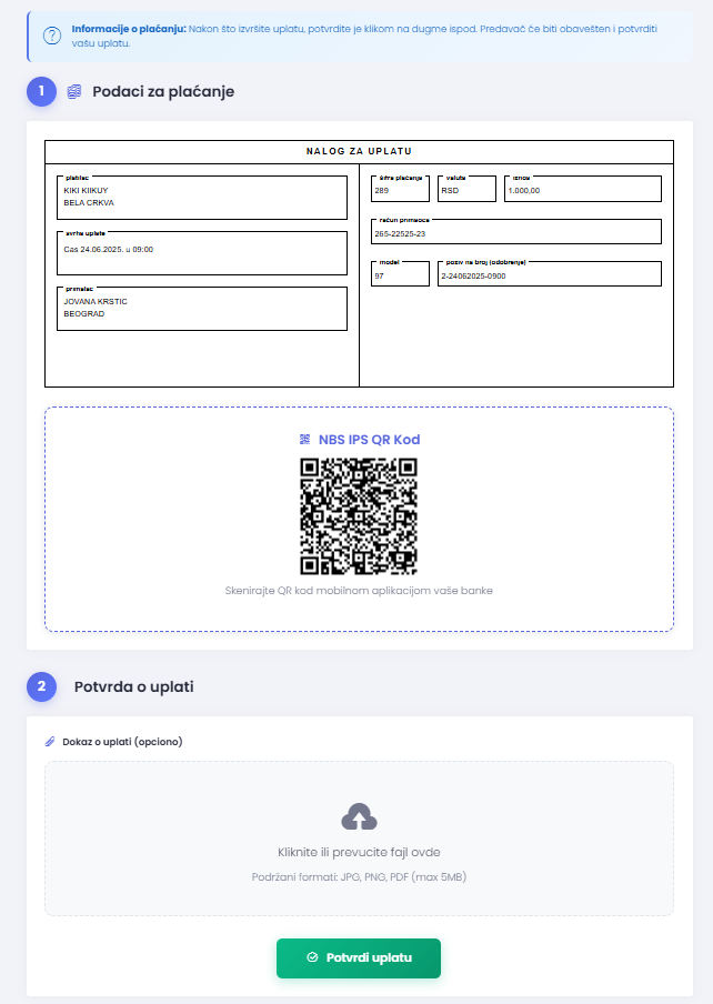 Sistem plaćanja - učenik plaća predavaču
